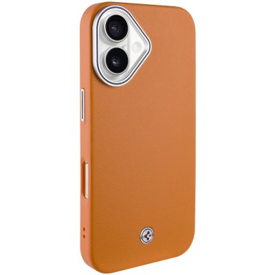 Чохол PC+Leather SGP with MagSafe для Apple iPhone 16 (6.1") Brown
