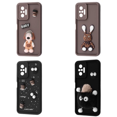 Чохол Pretty Things Case Xiaomi Redmi Note 10 Pro brown/fluffy white