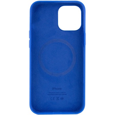 Чохол Silicone case (AAA) full with Magsafe and Animation для Apple iPhone 12 Pro Max (6.7") Синій / Capri Blue