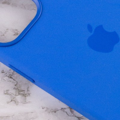 Чохол Silicone case (AAA) full with Magsafe and Animation для Apple iPhone 12 Pro Max (6.7") Синій / Capri Blue