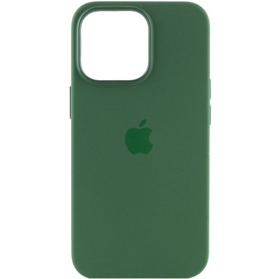 Чохол Silicone case (AAA) full with Magsafe and Animation для Apple iPhone 13 Pro (6.1") Зелений / Clover