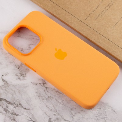 Чохол Silicone case (AAA) full with Magsafe and Animation для Apple iPhone 13 Pro Max (6.7") Помаранчевий / Marigold