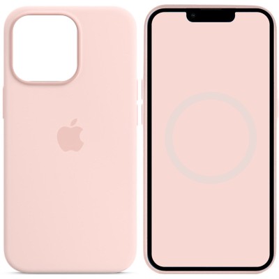 Чохол Silicone case (AAA) full with Magsafe and Animation для Apple iPhone 14 Pro (6.1") Рожевий / Chalk Pink