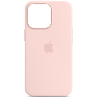 Чохол Silicone case (AAA) full with Magsafe and Animation для Apple iPhone 14 Pro (6.1") Рожевий / Chalk Pink