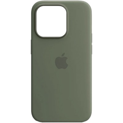 Чохол Silicone case (AAA) full with Magsafe and Animation для Apple iPhone 14 Pro Max (6.7") Зелений / Olive