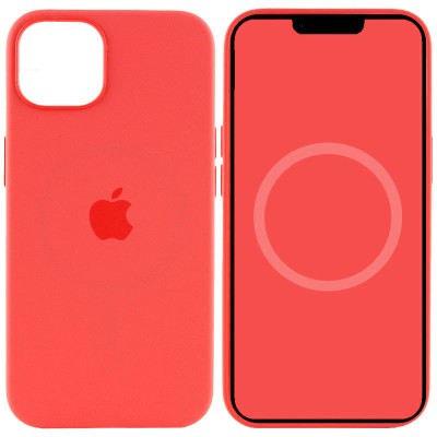 Чохол Silicone case (AAA) full with Magsafe and Animation для Apple iPhone 15 Plus (6.7") Червоний / Guava