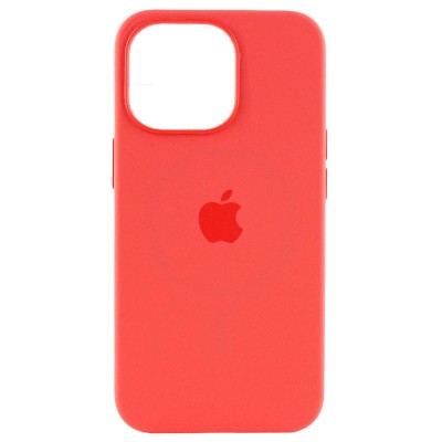 Чохол Silicone case (AAA) full with Magsafe and Animation для Apple iPhone 15 Pro (6.1") Червоний / Guava