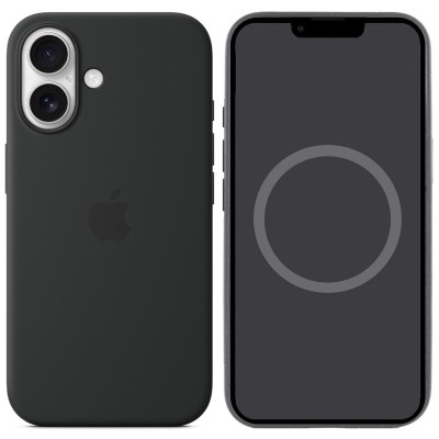 Чохол Silicone case (AAA) full with Magsafe and Animation для Apple iPhone 16 (6.1") Black
