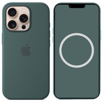 Чохол Silicone case (AAA) full with Magsafe and Animation для Apple iPhone 16 Pro Max (6.9") Lake Green Чохол Silicone case (AAA) full with Magsafe and Animation для Apple iPhone 16 Pro Max (6.9") Lake Green