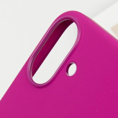 Чохол Silicone case (AAA) with Magsafe and Animation (button) для Apple iPhone 16 (6.1") Fuchsia