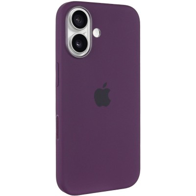 Чохол Silicone case (AAA) with Magsafe and Animation (button) для Apple iPhone 16 (6.1") Plum