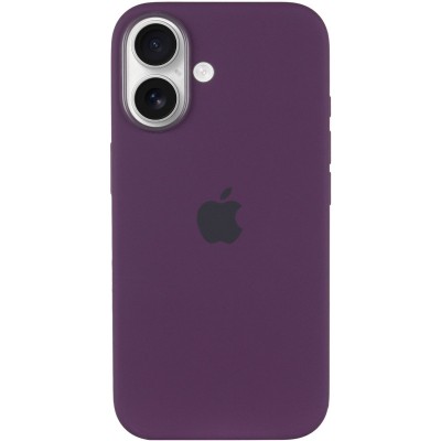 Чохол Silicone case (AAA) with Magsafe and Animation (button) для Apple iPhone 16 (6.1") Plum