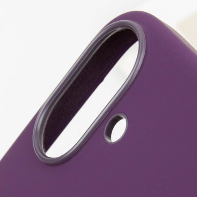 Чохол Silicone case (AAA) with Magsafe and Animation (button) для Apple iPhone 16 (6.1") Plum