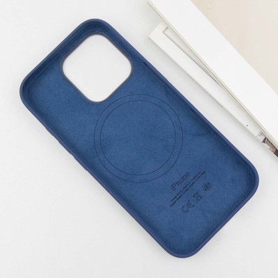 Чохол Silicone case (AAA) with Magsafe and Animation (button) для Apple iPhone 16 Pro (6.3") Denim