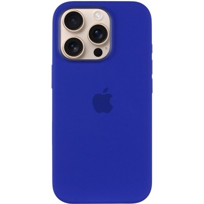 Чохол Silicone case (AAA) with Magsafe and Animation (button) для Apple iPhone 16 Pro (6.3") Ultramarine
