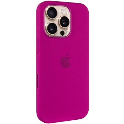 Чохол Silicone case (AAA) with Magsafe and Animation (button) для Apple iPhone 16 Pro Max (6.9") Fuchsia