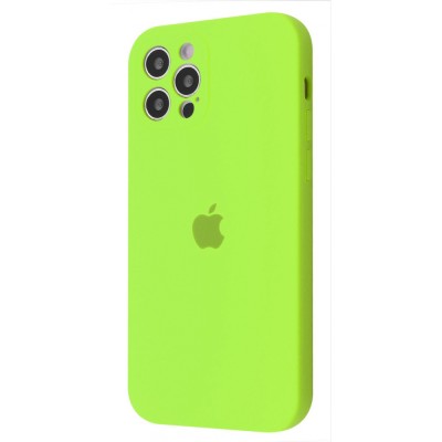 Чохол Silicone Case Camera Protection iPhone 12 Pro lime green
