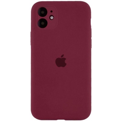 Чохол Silicone Case Full Camera Protective (AA) для Apple iPhone 12 (6.1") Бордовий / Plum Чохол Silicone Case Full Camera Protective (AA) для Apple iPhone 12 (6.1") Бордовий / Plum