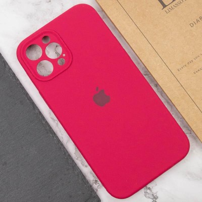Чохол Silicone Case Full Camera Protective (AA) для Apple iPhone 12 Pro Max (6.7") Червоний / Rose Red Чохол Silicone Case Full Camera Protective (AA) для Apple iPhone 12 Pro Max (6.7") Червоний / Rose Red