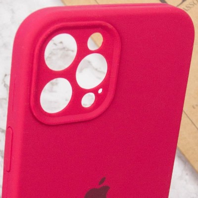 Чохол Silicone Case Full Camera Protective (AA) для Apple iPhone 12 Pro Max (6.7") Червоний / Rose Red Чохол Silicone Case Full Camera Protective (AA) для Apple iPhone 12 Pro Max (6.7") Червоний / Rose Red