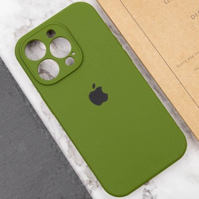 Чохол Silicone Case Full Camera Protective (AA) для Apple iPhone 15 Pro (6.1") Зелений / Dark Olive Чохол Silicone Case Full Camera Protective (AA) для Apple iPhone 15 Pro (6.1") Зелений / Dark Olive