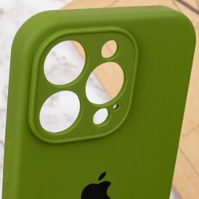 Чохол Silicone Case Full Camera Protective (AA) для Apple iPhone 15 Pro (6.1") Зелений / Dark Olive Чохол Silicone Case Full Camera Protective (AA) для Apple iPhone 15 Pro (6.1") Зелений / Dark Olive