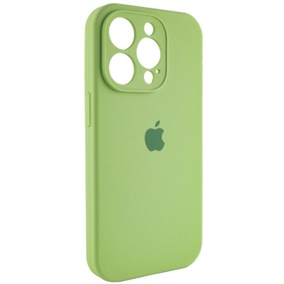 Чохол Silicone Case Full Camera Protective (AA) для Apple iPhone 15 Pro (6.1") М'ятний / Mint