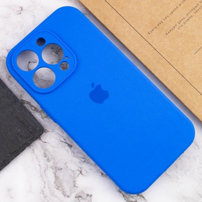 Чохол Silicone Case Full Camera Protective (AA) для Apple iPhone 15 Pro (6.1") Синій / Capri Blue Чохол Silicone Case Full Camera Protective (AA) для Apple iPhone 15 Pro (6.1") Синій / Capri Blue