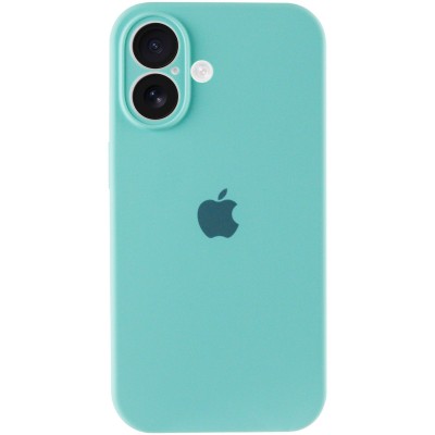 Чохол Silicone Case Full Camera Protective (AA) для Apple iPhone 16 (6.1") Бірюзовий / Marine Green