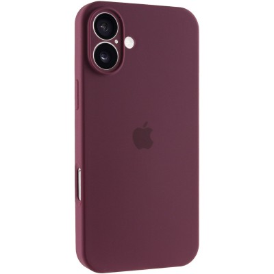 Чохол Silicone Case Full Camera Protective (AA) для Apple iPhone 16 (6.1") Бордовий / Plum Чохол Silicone Case Full Camera Protective (AA) для Apple iPhone 16 (6.1") Бордовий / Plum