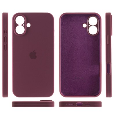 Чохол Silicone Case Full Camera Protective (AA) для Apple iPhone 16 (6.1") Бордовий / Plum Чохол Silicone Case Full Camera Protective (AA) для Apple iPhone 16 (6.1") Бордовий / Plum