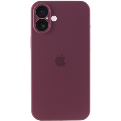 Чохол Silicone Case Full Camera Protective (AA) для Apple iPhone 16 (6.1") Бордовий / Plum Чохол Silicone Case Full Camera Protective (AA) для Apple iPhone 16 (6.1") Бордовий / Plum