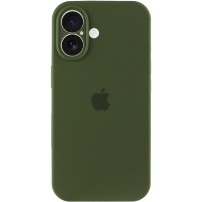 Чохол Silicone Case Full Camera Protective (AA) для Apple iPhone 16 (6.1") Зелений / Dark Olive Чохол Silicone Case Full Camera Protective (AA) для Apple iPhone 16 (6.1") Зелений / Dark Olive