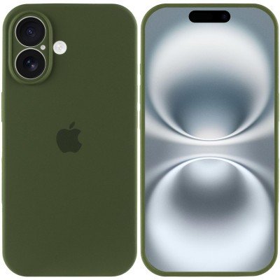 Чохол Silicone Case Full Camera Protective (AA) для Apple iPhone 16 (6.1") Зелений / Dark Olive Чохол Silicone Case Full Camera Protective (AA) для Apple iPhone 16 (6.1") Зелений / Dark Olive