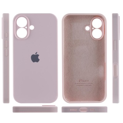 Чохол Silicone Case Full Camera Protective (AA) для Apple iPhone 16 (6.1") Рожевий / Chalk Pink