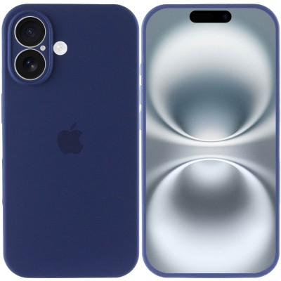 Чохол Silicone Case Full Camera Protective (AA) для Apple iPhone 16 (6.1") Синій / Deep navy Чохол Silicone Case Full Camera Protective (AA) для Apple iPhone 16 (6.1") Синій / Deep navy