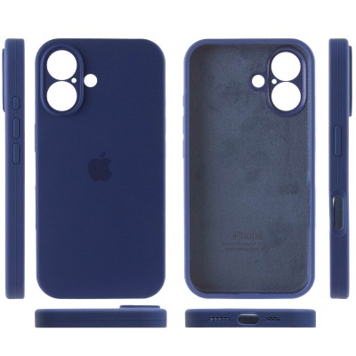 Чохол Silicone Case Full Camera Protective (AA) для Apple iPhone 16 (6.1") Синій / Deep navy Чохол Silicone Case Full Camera Protective (AA) для Apple iPhone 16 (6.1") Синій / Deep navy