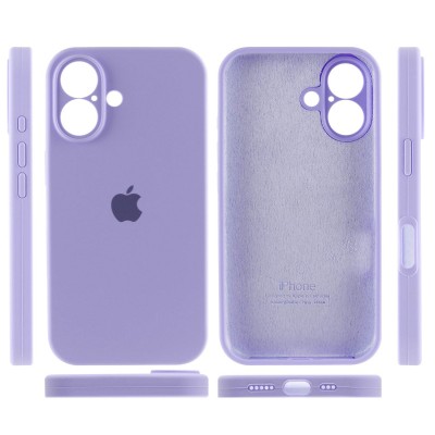 Чохол Silicone Case Full Camera Protective (AA) для Apple iPhone 16 Plus (6.7") Бузковий / Dasheen Чохол Silicone Case Full Camera Protective (AA) для Apple iPhone 16 Plus (6.7") Бузковий / Dasheen