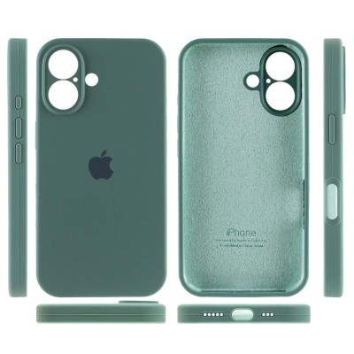 Чохол Silicone Case Full Camera Protective (AA) для Apple iPhone 16 Plus (6.7") Зелений / Pine green Чохол Silicone Case Full Camera Protective (AA) для Apple iPhone 16 Plus (6.7") Зелений / Pine green