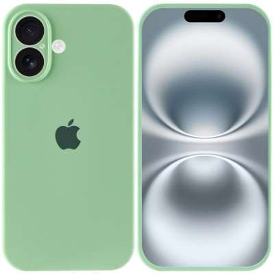 Чохол Silicone Case Full Camera Protective (AA) для Apple iPhone 16 Plus (6.7") Зелений / Pistachio Чохол Silicone Case Full Camera Protective (AA) для Apple iPhone 16 Plus (6.7") Зелений / Pistachio