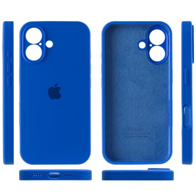 Чохол Silicone Case Full Camera Protective (AA) для Apple iPhone 16 Plus (6.7") Синій / Capri Blue Чохол Silicone Case Full Camera Protective (AA) для Apple iPhone 16 Plus (6.7") Синій / Capri Blue