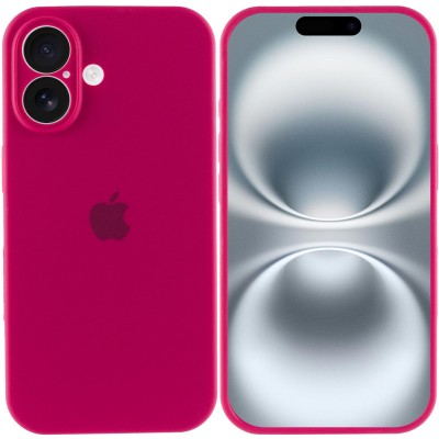 Чохол Silicone Case Full Camera Protective (AA) для Apple iPhone 16 Plus (6.7") Червоний / Rose Red Чохол Silicone Case Full Camera Protective (AA) для Apple iPhone 16 Plus (6.7") Червоний / Rose Red