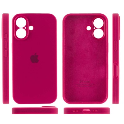 Чохол Silicone Case Full Camera Protective (AA) для Apple iPhone 16 Plus (6.7") Червоний / Rose Red Чохол Silicone Case Full Camera Protective (AA) для Apple iPhone 16 Plus (6.7") Червоний / Rose Red