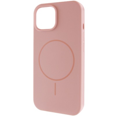 Чохол Silicone Case Full Protective (AA) NO LOGO with MagSafe для Apple iPhone 14 (6.1") Рожевий / Pink Sand