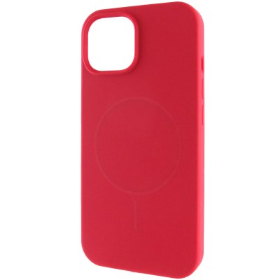 Чохол Silicone Case Full Protective (AA) NO LOGO with MagSafe для Apple iPhone 15 Plus (6.7") Червоний / Deep Red