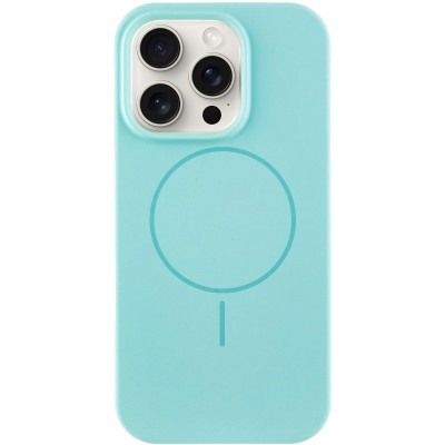 Чохол Silicone Case Full Protective (AA) NO LOGO with MagSafe для Apple iPhone 15 Pro (6.1") Бірюзовий / Light Turquoise