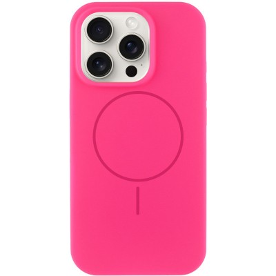 Чохол Silicone Case Full Protective (AA) NO LOGO with MagSafe для Apple iPhone 15 Pro (6.1") Рожевий / Barbie pink