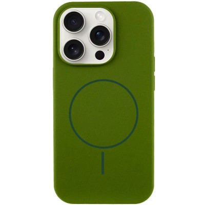 Чохол Silicone Case Full Protective (AA) NO LOGO with MagSafe для Apple iPhone 15 Pro Max (6.7") Зелений / Dark Olive Чохол Silicone Case Full Protective (AA) NO LOGO with MagSafe для Apple iPhone 15 Pro Max (6.7") Зелений / Dark Olive