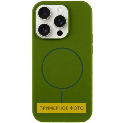Чохол Silicone Case Full Protective (AA) NO LOGO with MagSafe для Apple iPhone 16 (6.1") Зелений / Dark Olive Чохол Silicone Case Full Protective (AA) NO LOGO with MagSafe для Apple iPhone 16 (6.1") Зелений / Dark Olive
