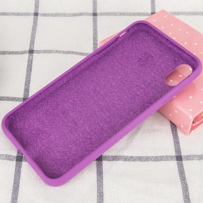 Чохол Silicone Case Full Protective (AA) NO LOGO для Apple iPhone X / XS (5.8") Фіолетовий / Grape Чохол Silicone Case Full Protective (AA) NO LOGO для Apple iPhone X / XS (5.8") Фіолетовий / Grape